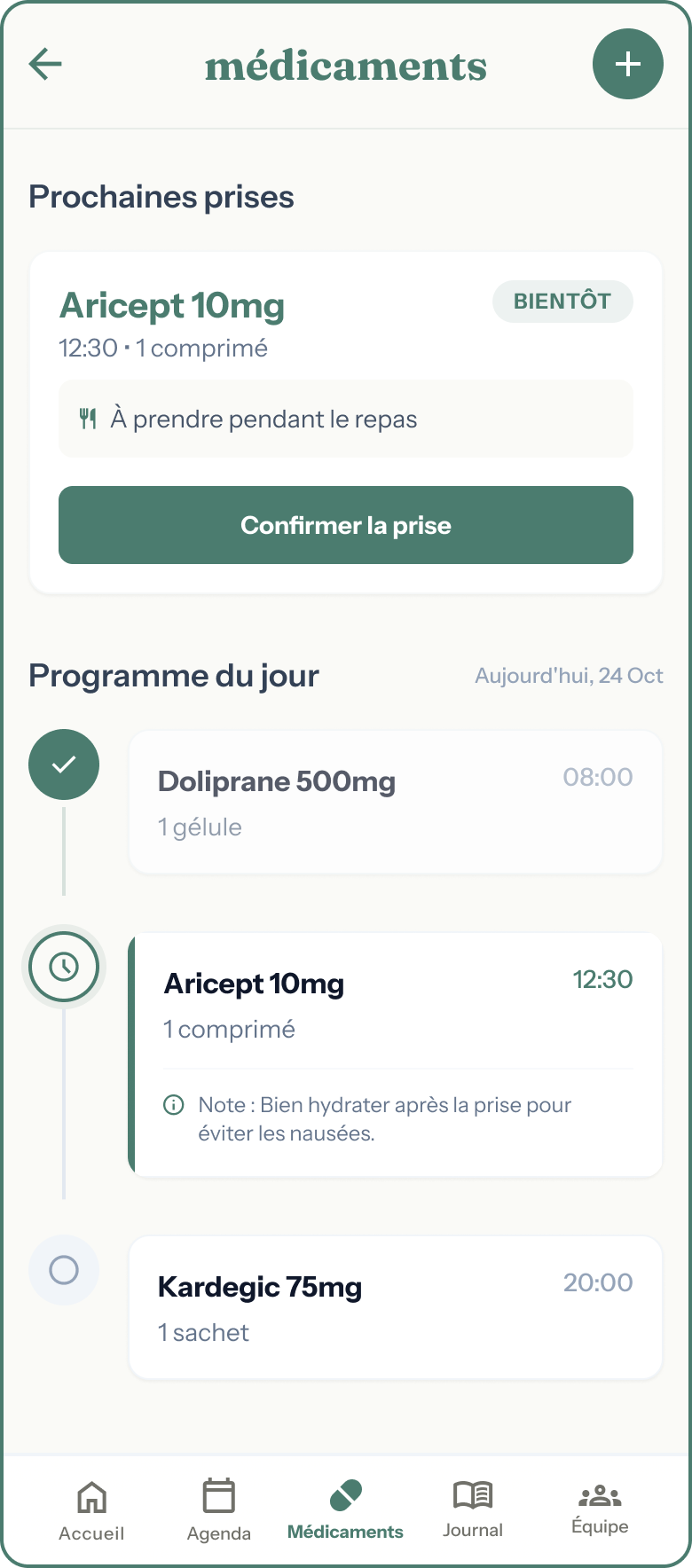 Avec — suivi des médicaments du proche